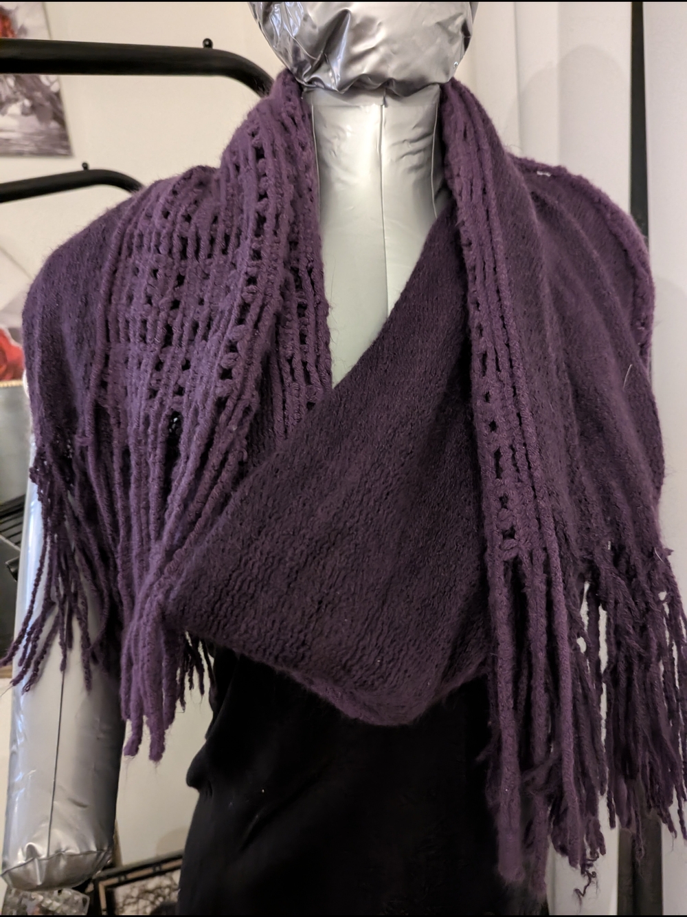 Luxury Infinity Knit Scarf / Cowl - Purple - Picture 2 of 8